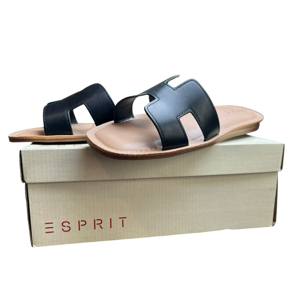 Esprit The Leona Black Slip‑On Sandal E4LEO01P Women’s Size 10 M New‎ w/ Box